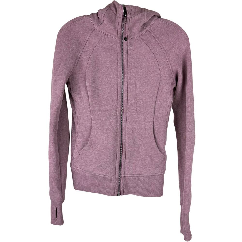 Lululemon Scuba Full-Zip Hoodie Heathered Velvet Dust Women's Size 0 EUC